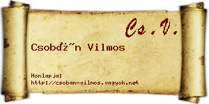 Csobán Vilmos névjegykártya