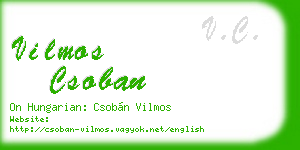 vilmos csoban business card